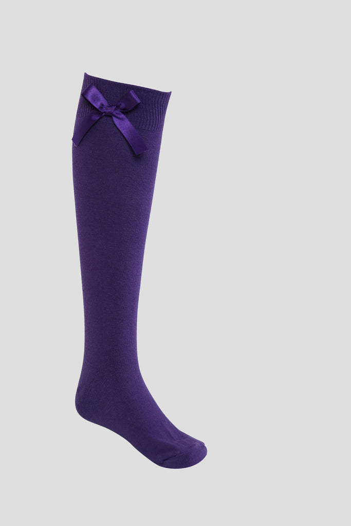 Girls knee-high school socks with bow detail - Quality school uniforms at the School Clothing Company