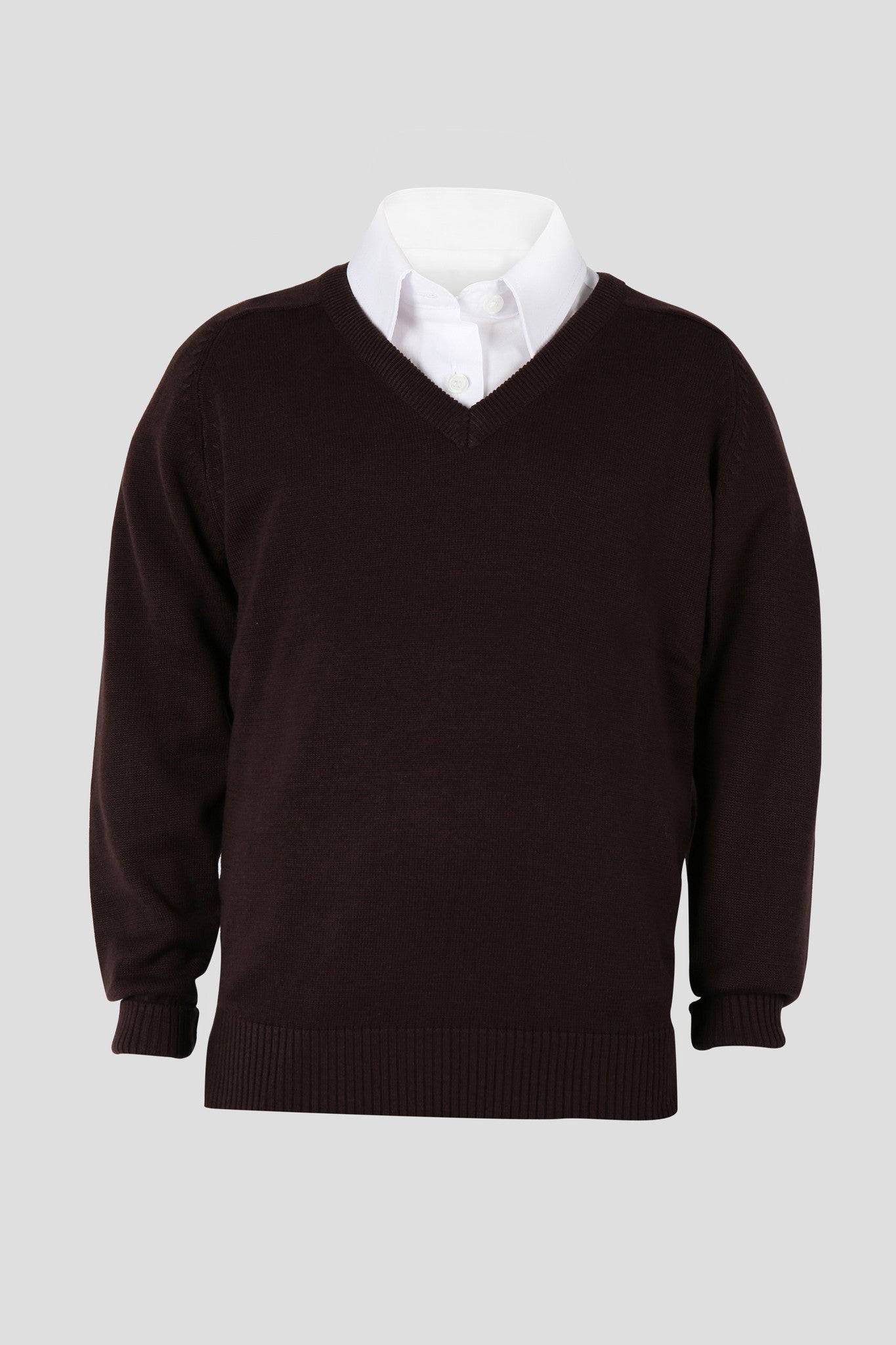 Black v neck knitted school shop jumper