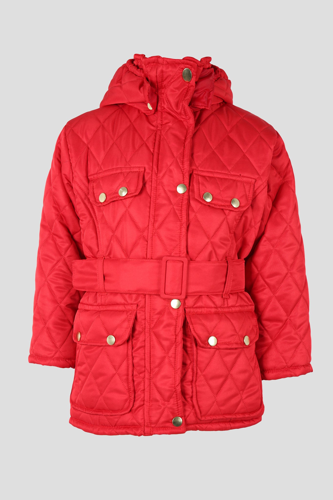 Girls quilted school coat with detachable hood Quality school uniforms at the School Clothing Company